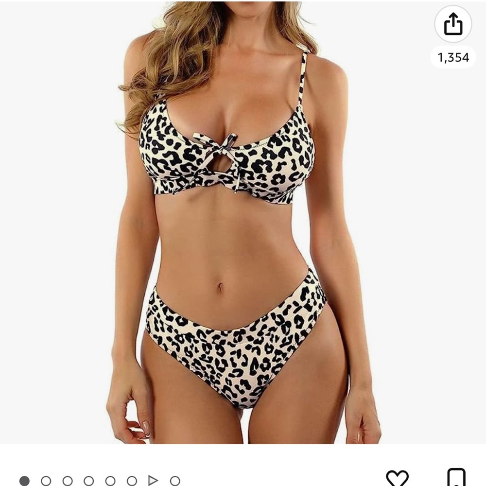 NWOT Blooming Jelly 2 Piece Cheetah Bikini - Size Large